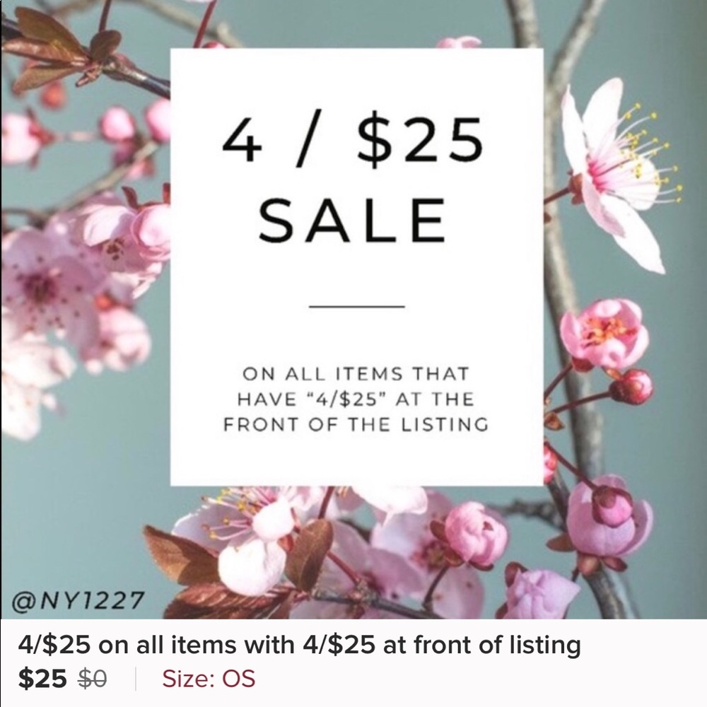 4/$25 Sale